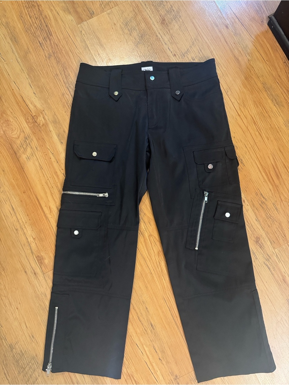 Y2K Cashe Motto Crop Pants Black Sz 2